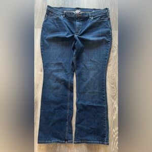 Duluth Trading Co Women's Flex Boot Cut Jeans, Size 20 x 31, Dark Wash